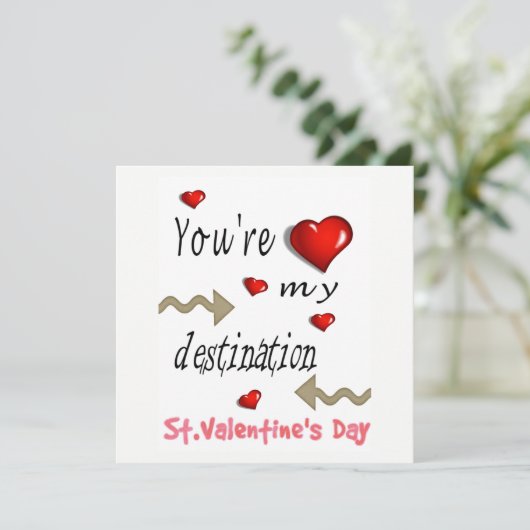 Jij bent mijn Bestemming  Uitnodigingskaart Valent Kaart (Staand voorkant)