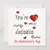 Jij bent mijn Bestemming  Uitnodigingskaart Valent Kaart (Voorkant)