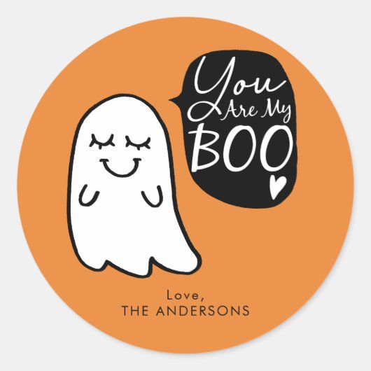 Jij bent mijn boek! | Schattigee Halloween Ghost Ronde Sticker (Voorkant)