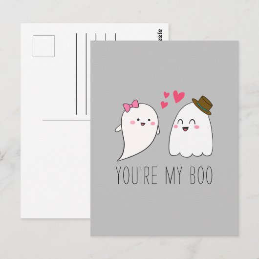 Jij bent mijn Boo Halloween Kawaii Ghost Cute Briefkaart (Voorkant / Achterkant)