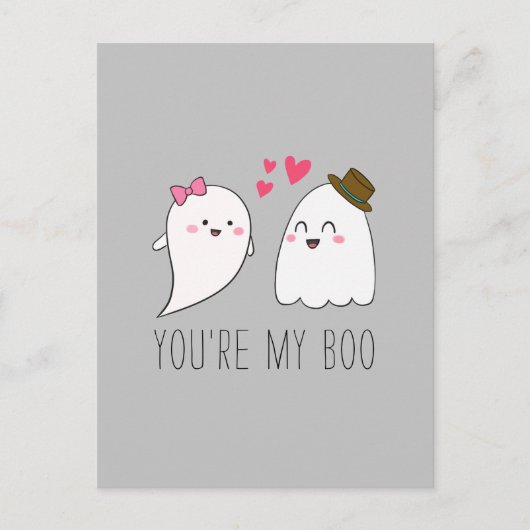 Jij bent mijn Boo Halloween Kawaii Ghost Cute Briefkaart (Voorkant)