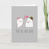Jij bent mijn Boo Halloween Kawaii Ghost Cute Gray Kaart (Voorkant)
