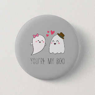 Jij bent mijn Boo Halloween Kawaii Ghost Cute Gray Ronde Button 5,7 Cm