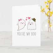 Jij bent mijn Boo Halloween Kawaii Ghost Cute Kaart (Gele Bloem)