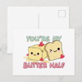 Jij bent mijn boter halve woordspeling briefkaart (Voorkant / Achterkant)