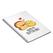 Jij Bent Mijn Boterhelft Grappige Boter Toast Punt Notitieboek (Rechterzijde)