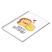 Jij Bent Mijn Boterhelft Grappige Boter Toast Punt Notitieboek (Linkerzijde)