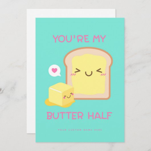 Jij Bent Mijn Boterhelft - Grappige Puns Kaart (Voorkant / Achterkant)