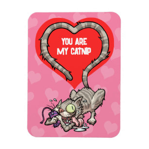 Jij bent mijn Catnip Funny Valentijns's Cat Cartoo Magneet