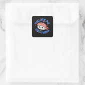 Jij bent mijn Ebi-ding blauwe tekst Sushi Vierkante Sticker (Tas)