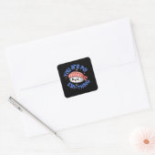 Jij bent mijn Ebi-ding blauwe tekst Sushi Vierkante Sticker (Envelop)