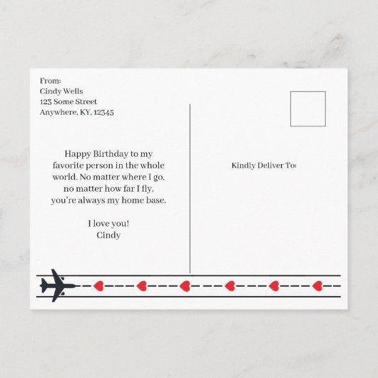 Jij bent mijn eerste gesprek als ik land,Ik hou va Briefkaart (Achterkant)