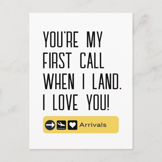 Jij bent mijn eerste gesprek als ik land,Ik hou va Briefkaart (Voorkant)