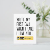 Jij bent mijn eerste gesprek als ik land,Ik hou va Briefkaart (Staand voorkant)