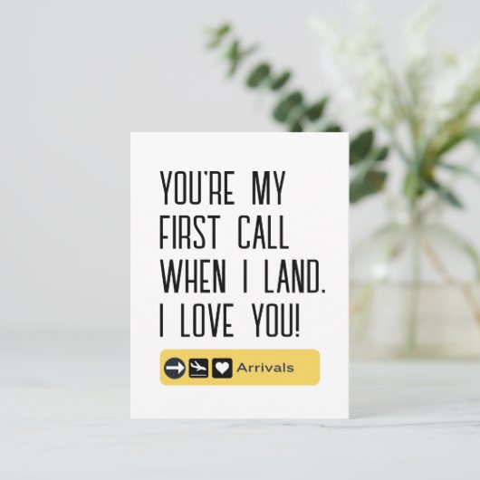 Jij bent mijn eerste gesprek als ik land,Ik hou va Briefkaart (Staand voorkant)