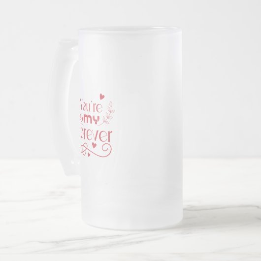 Jij bent mijn eeuwig Valentijnsdag cadeau Matglas Bierpul (Voorkant links)