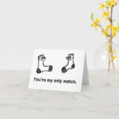 Jij bent mijn enige match, tube sokken kaart (Gele Bloem)