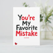 Jij bent mijn favoriete fout – Grappige liefdeskaa Kaart (Staand voorkant)