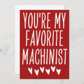 Jij bent mijn favoriete machinebankwerker grappige feestdagenkaart (Voorkant / Achterkant)