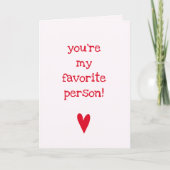 Jij bent mijn favoriete persoon! | Rode Hart Vrien Kaart (Voorkant)