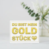 Jij bent mijn goudstuk! briefkaart (Staand voorkant)