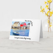 Jij bent mijn hart. . . Blauwe Rocks Vist Shacks Kaart (Gele Bloem)