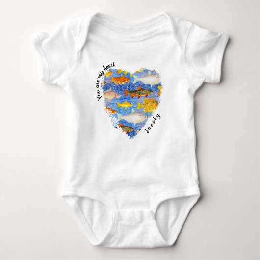 Jij bent mijn hart. . .Colorful School of Fish Romper (Voorkant)