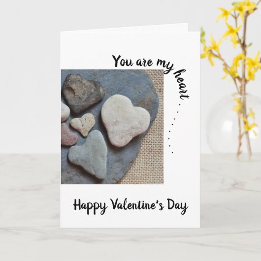 Jij bent mijn hart. . .hartvormige rotsen kaart (Gele Bloem)