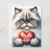 Jij Bent Mijn Hart Valentijn Gedicht Perzische Kat Feestdagenkaart (Voorkant)