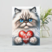 Jij Bent Mijn Hart Valentijn Gedicht Perzische Kat Feestdagenkaart (Staand voorkant)