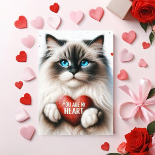 Jij Bent Mijn Hart Valentijn Gedicht Ragdoll Kat Feestdagenkaart