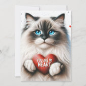 Jij Bent Mijn Hart Valentijnsgedicht Ragdoll Kat  Feestdagenkaart (Voorkant)