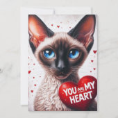Jij Bent Mijn Hart Valentijnsgedicht Siamese Kat  Feestdagenkaart (Voorkant)
