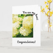 Jij bent mijn hart. . . White Annabelle Hydrangeas Kaart (Gele Bloem)