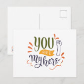 Jij bent mijn held! briefkaart (Voorkant / Achterkant)