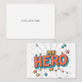 Jij bent mijn held notitiekaartje (Voorkant / Achterkant)