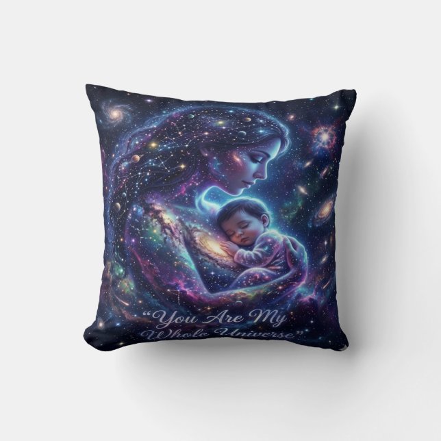 Jij Bent Mijn Hele Universum Kosmische Moeder Baby Kussen (Voorkant)