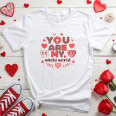 Jij bent mijn hele wereld Valentijnsdag T-shirt