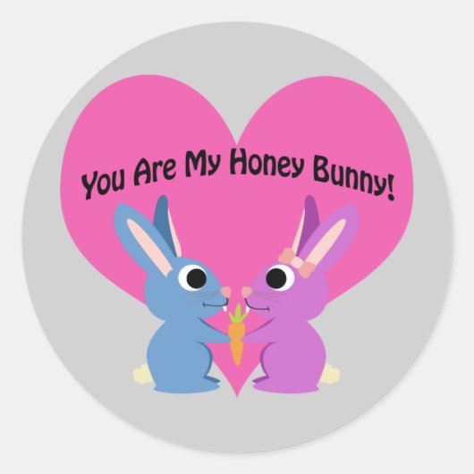 Jij bent mijn honingBunny. Ronde Sticker (Voorkant)