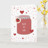 Jij Bent Mijn Jam Aardbeien Hartjes Valentijn Kaart (Gele Bloem)