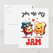 Jij bent mijn jam funny punny Valentijn Briefkaart (Voorkant / Achterkant)