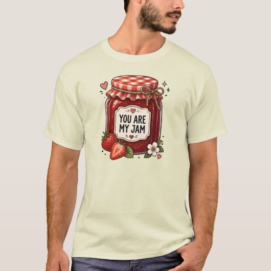 Jij Bent Mijn Jam Mooie Aardbei Pot Aesthetisch T-shirt (Voorkant)