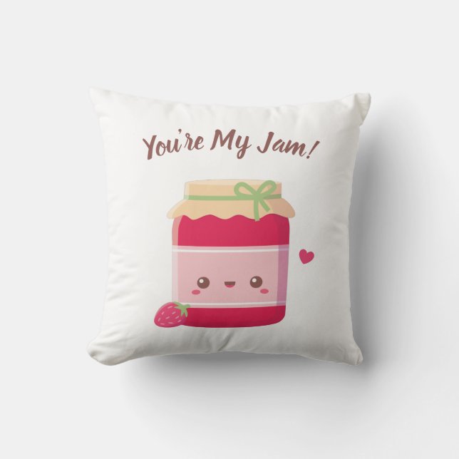 Jij Bent Mijn Jam, Mooie Aardbeienjam, Kamerdecor Kussen (Voorkant)