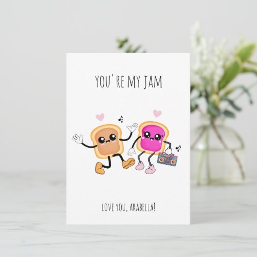 Jij Bent Mijn Jam Valentijnskaart Feestdagenkaart (Staand voorkant)