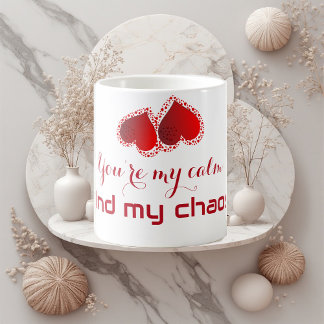 Jij bent mijn kalmte en mijn chaos Liefste Monogra Koffiemok
