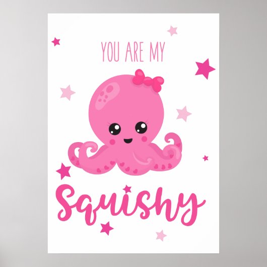 Jij bent mijn knuffel-meisje roze octopus voor de  poster (Voorkant)