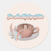Jij Bent Mijn Kom Met Rust Boho Latte Ronde Sticker (Voorkant)