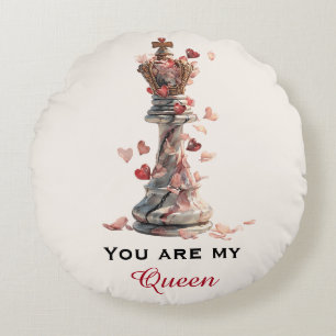 Jij Bent Mijn Koningin Schaken Valentijnsdag Rond Kussen