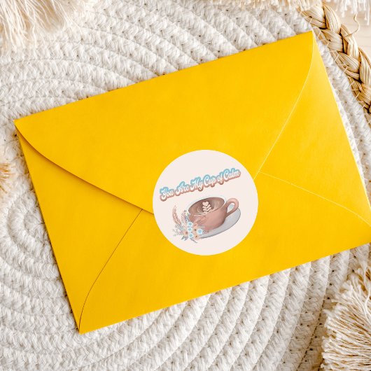Jij bent mijn kopje kalme boho latte ronde sticker