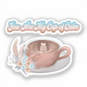 Jij bent mijn kopje kalme boho latte sticker (Voorkant)